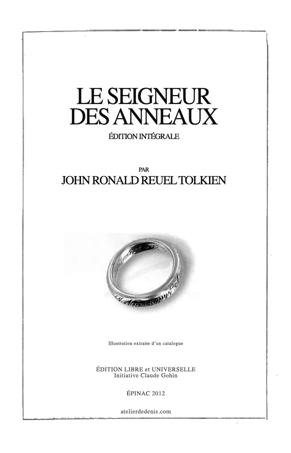 Le seigneur des anneaux Integrale
