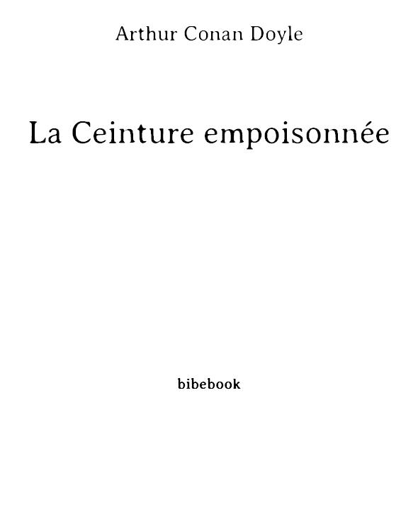 La Ceinture empoisonnée