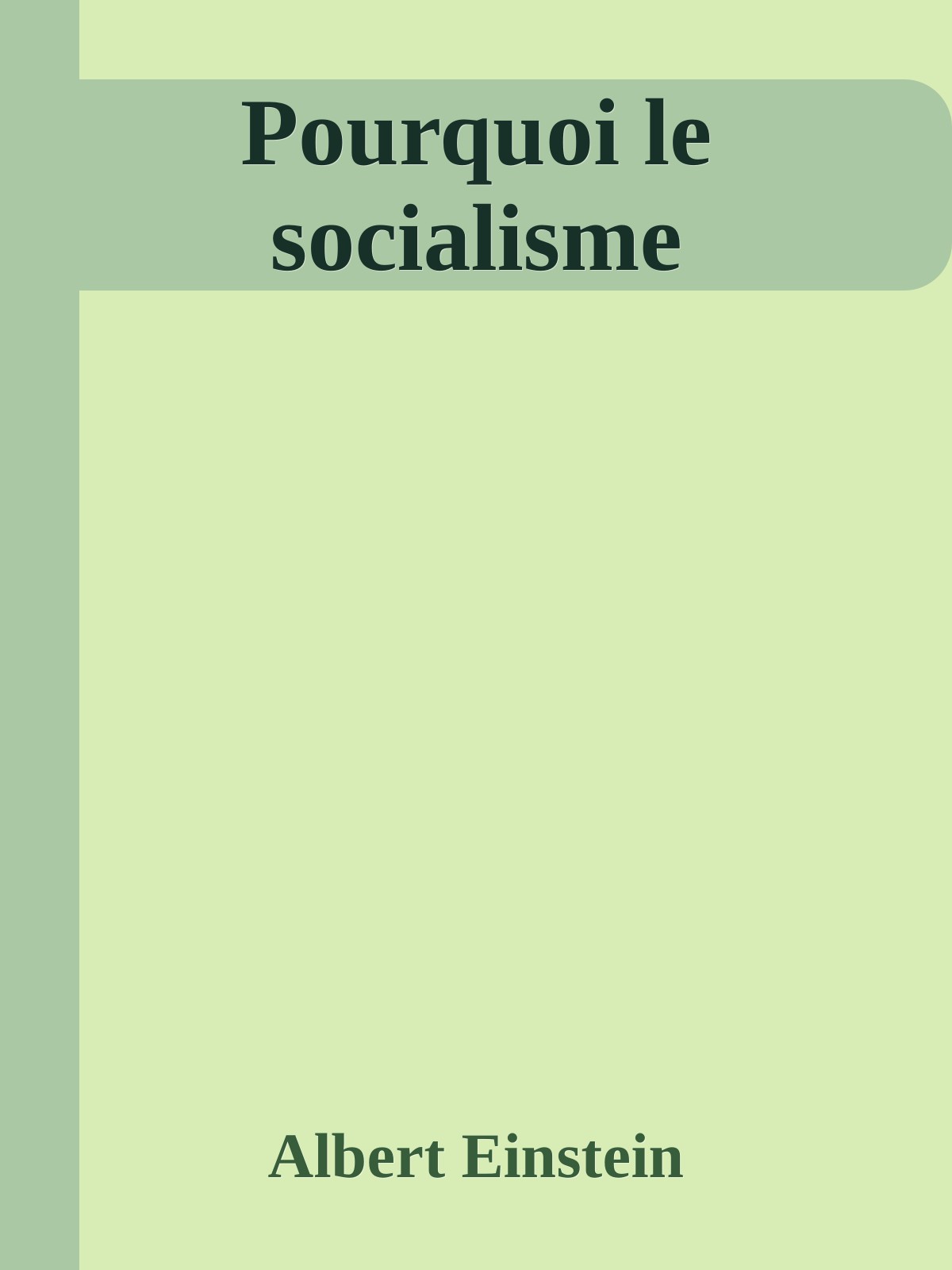 Pourquoi le socialisme